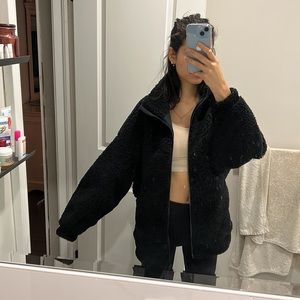 LULULEMON full zip black Sherpa fleece jacket